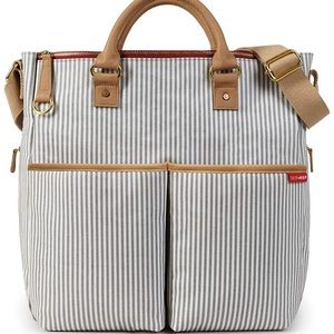 Skip Hop Duo Messenger Diaper Bag (French Stripe)
